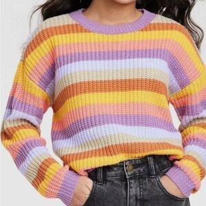 Art Class Multi Striped Crew Neck Sweater